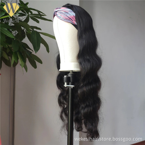 Headband human hair wigs for black women Peruvian straight hair headband wig,kinky straight headband wigs human hair